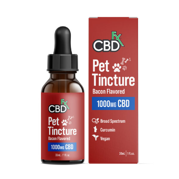 Tintura CBD para pet para raças pequenas sabor bacon - CBDfx 1.000mg